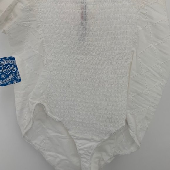 Free People | Make Me Up Ivory Lace-Up Bodysuit - Picture 6 of 7